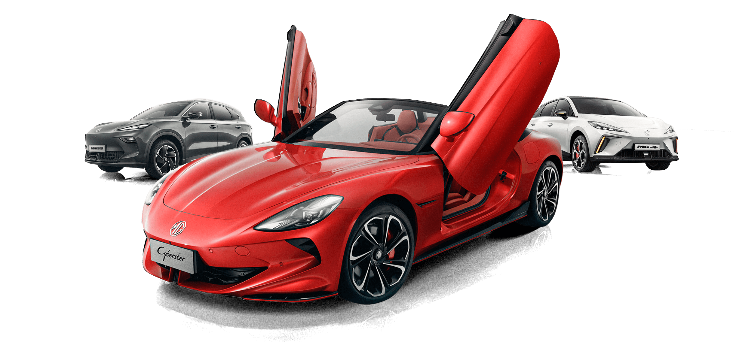 Frota de veículos MG Motor - MG Cyberster, MGS5 e MG4