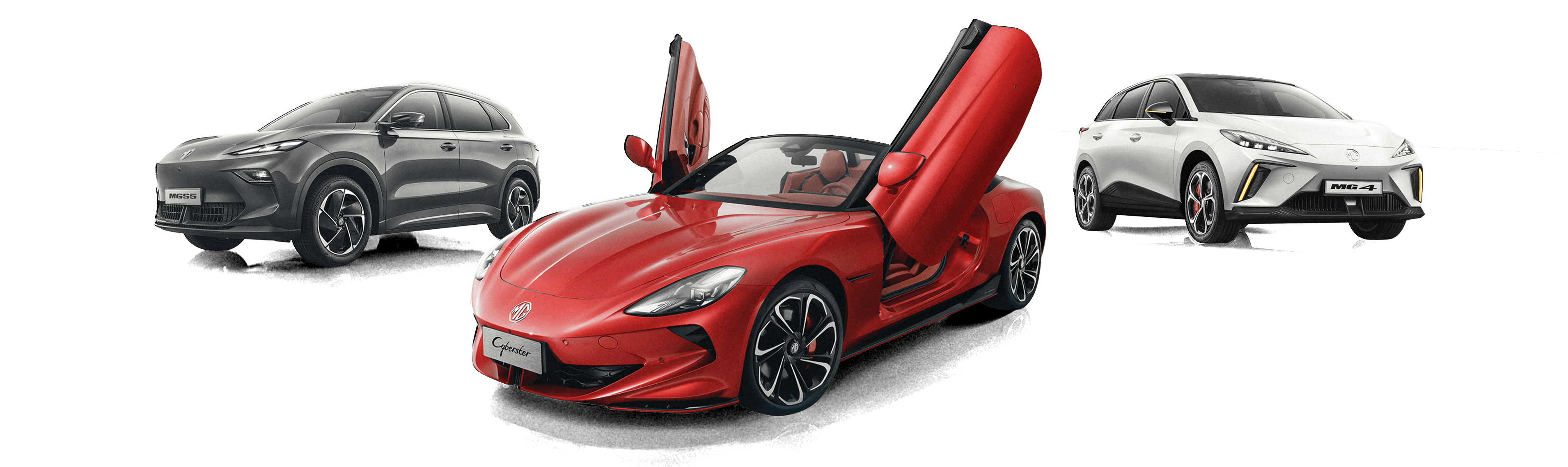 Frota de veículos MG Motor - MG Cyberster, MGS5 e MG4